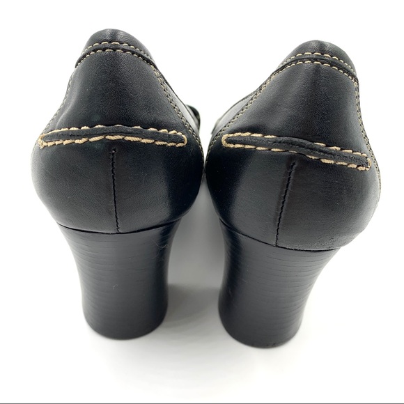 Michelle D Leather Black Heels - Picture 6 of 7